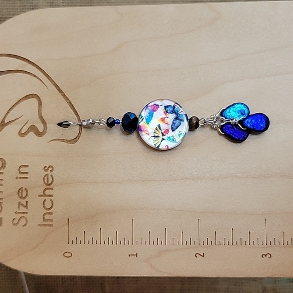 BUTTERFLY HANDWRAPPED OOAK EARRINGS - Picture 7 of 10